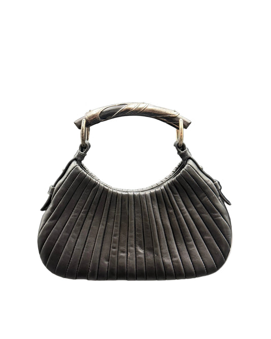 Yves Saint Laurent Black Pleated Leather Mombasa