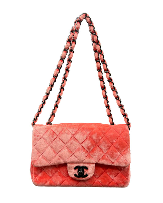 Chanel Velvet Coral Mini Classic Flap