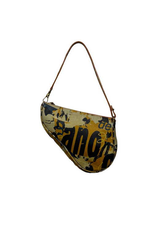 Orange Graffiti Saddle Pouch