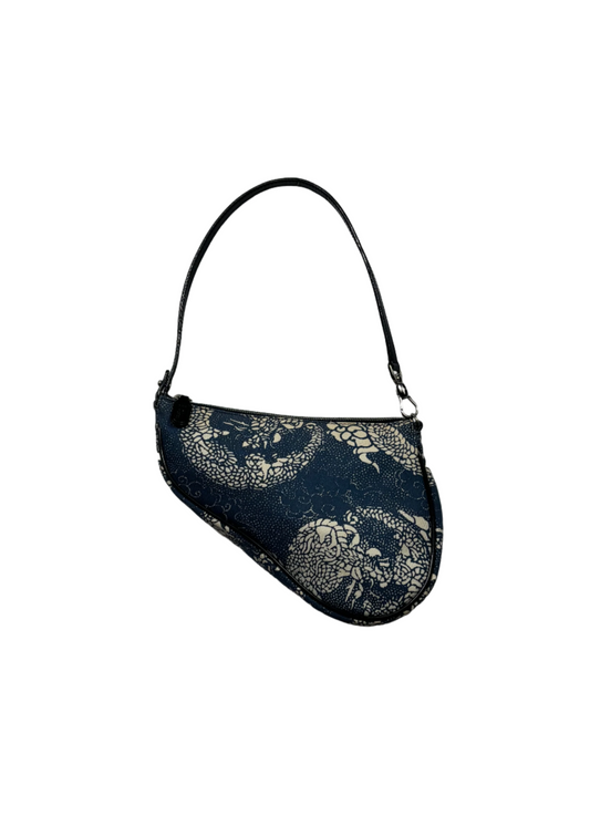 Blue and White Dragon Saddle Pouch