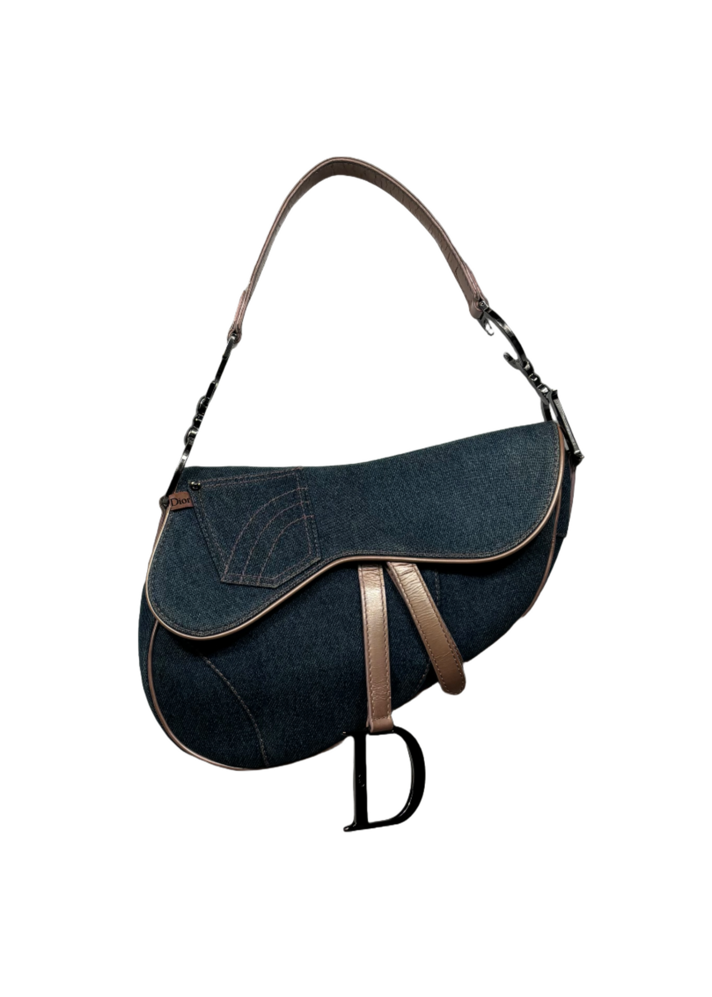Rental Blue Denim Pocket Saddle Bag