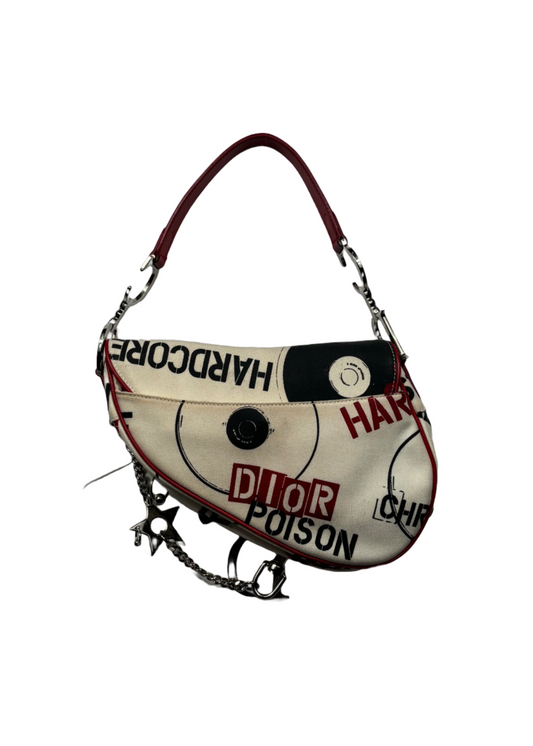 Printed Canvas Pierced Hardcore Saddle Bag