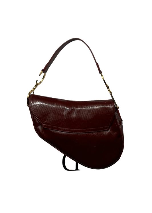 Dark Red Monogram Saddle Bag