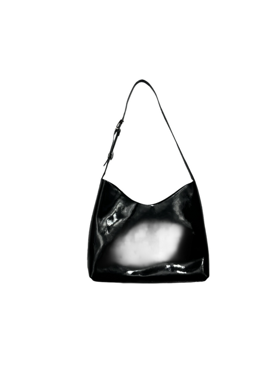 Short Black Patent Leather Skinny Strap