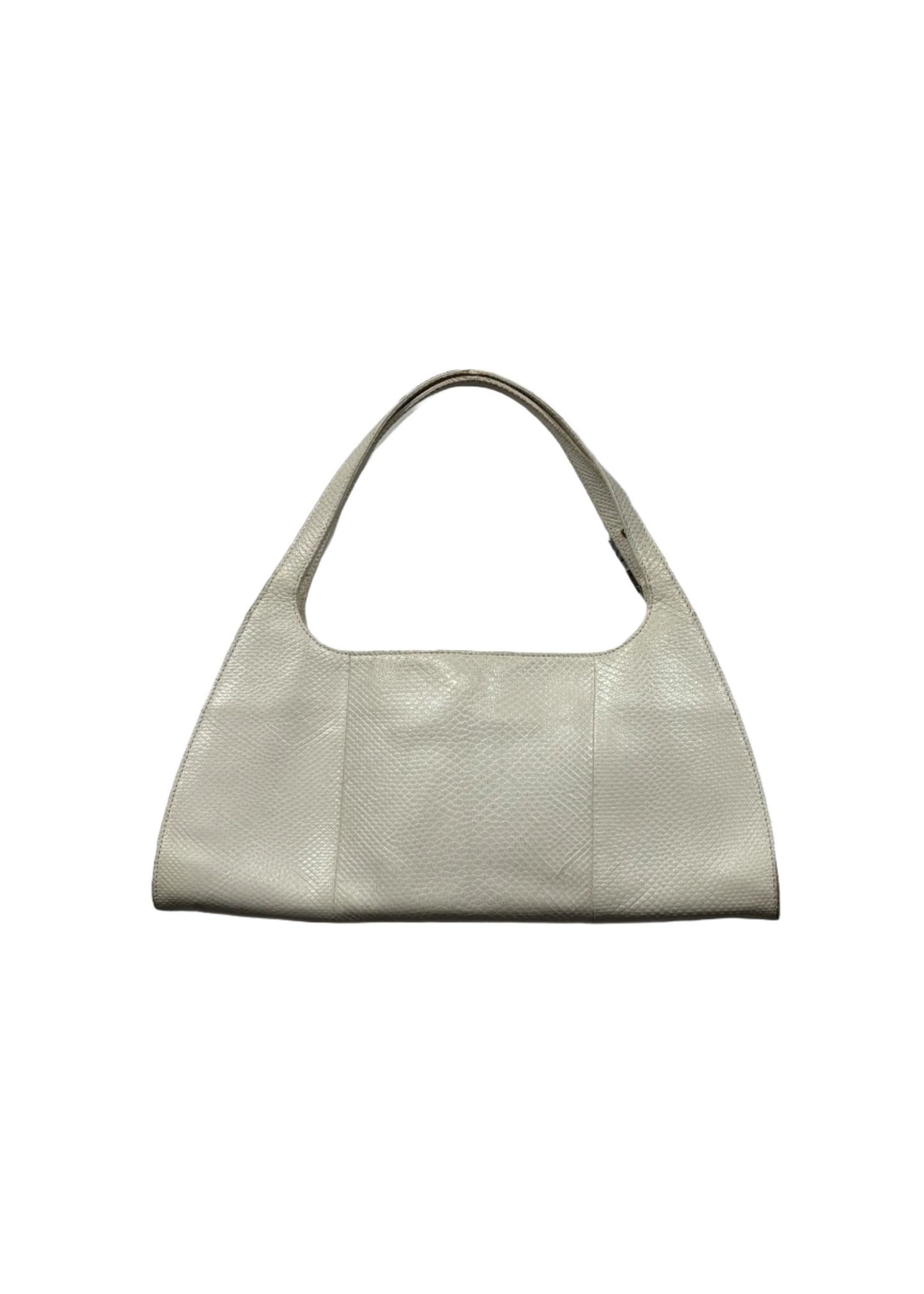 White Python Wide Shoulder Bag