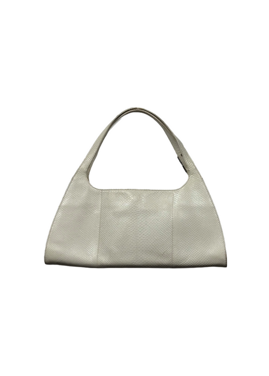 White Python Wide Shoulder Bag