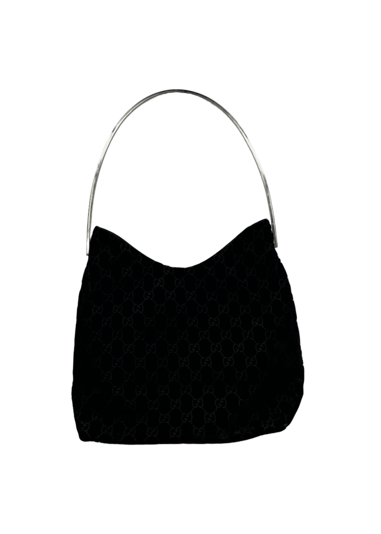 Rental Long Black Devore Metal Handle Bag