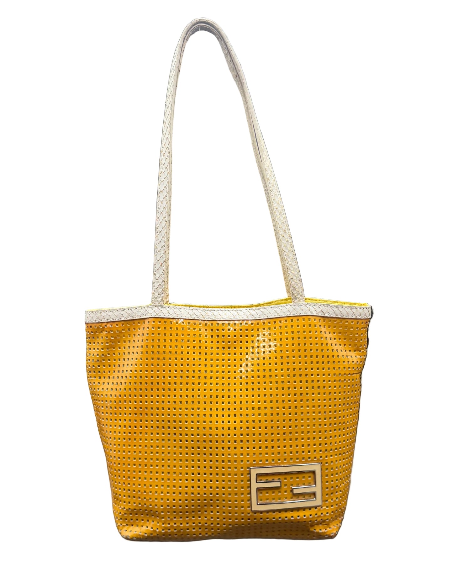Fendi Orange Perforated Tote