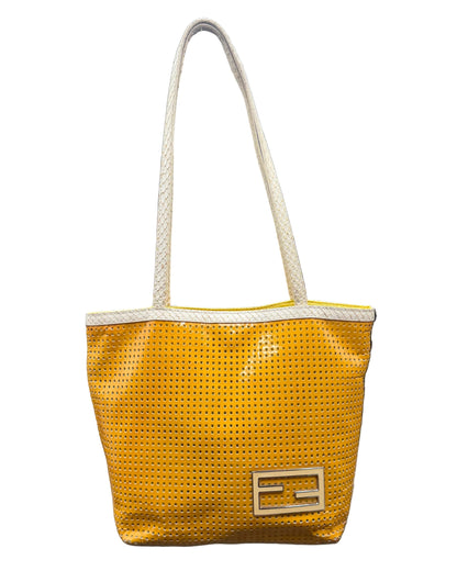 Fendi Orange Perforated Tote