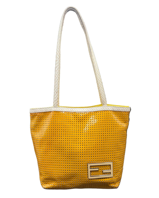 Fendi Orange Perforated Tote
