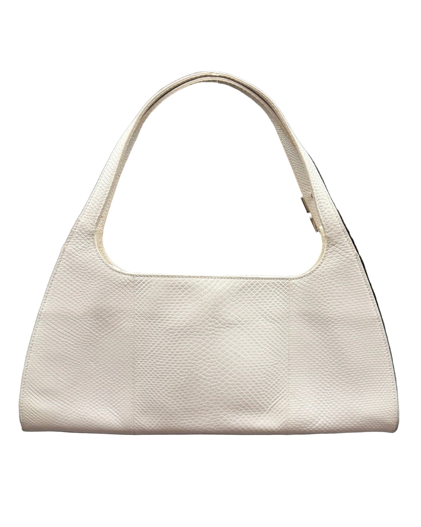 Gucci White Python Wide Shoulder Bag