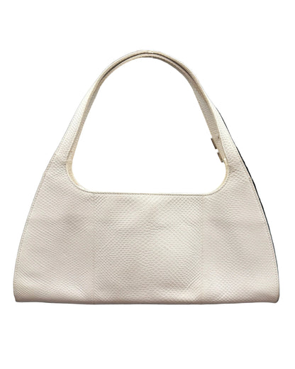 Gucci White Python Wide Shoulder Bag