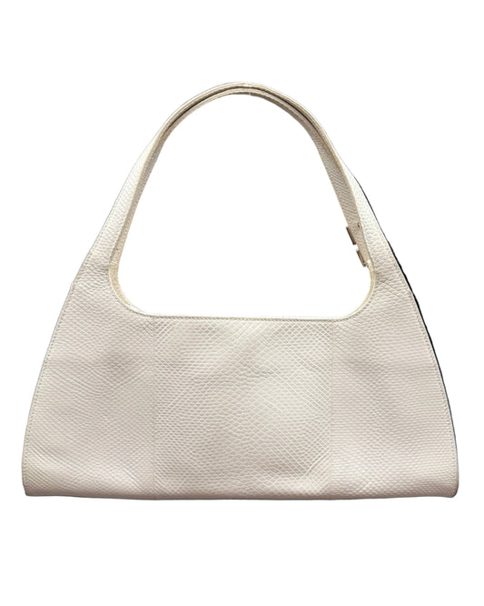 Gucci White Python Wide Shoulder Bag