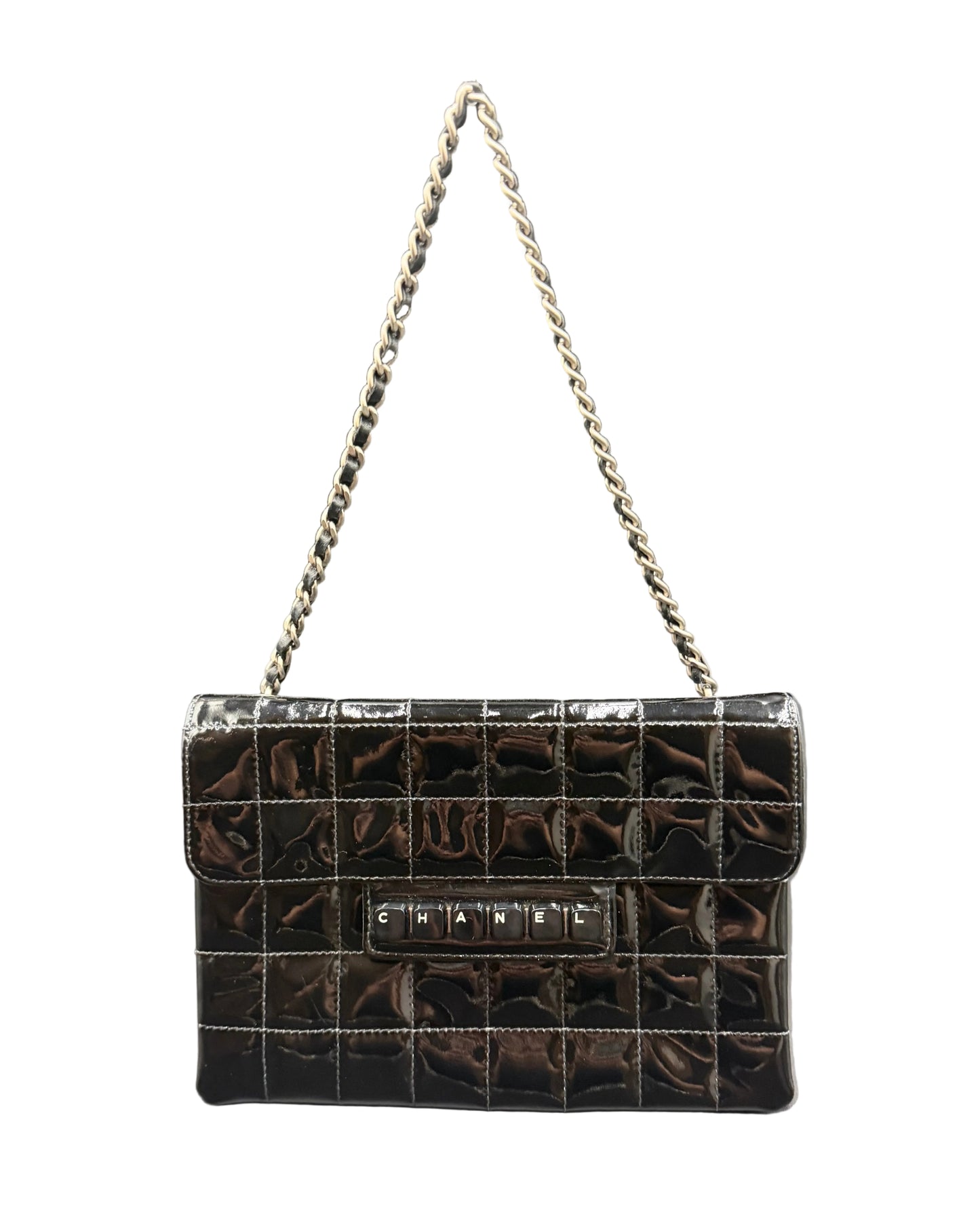 Chanel Black Patent Leather Digital Flap