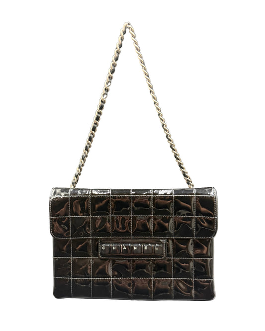 Chanel Black Patent Leather Digital Flap