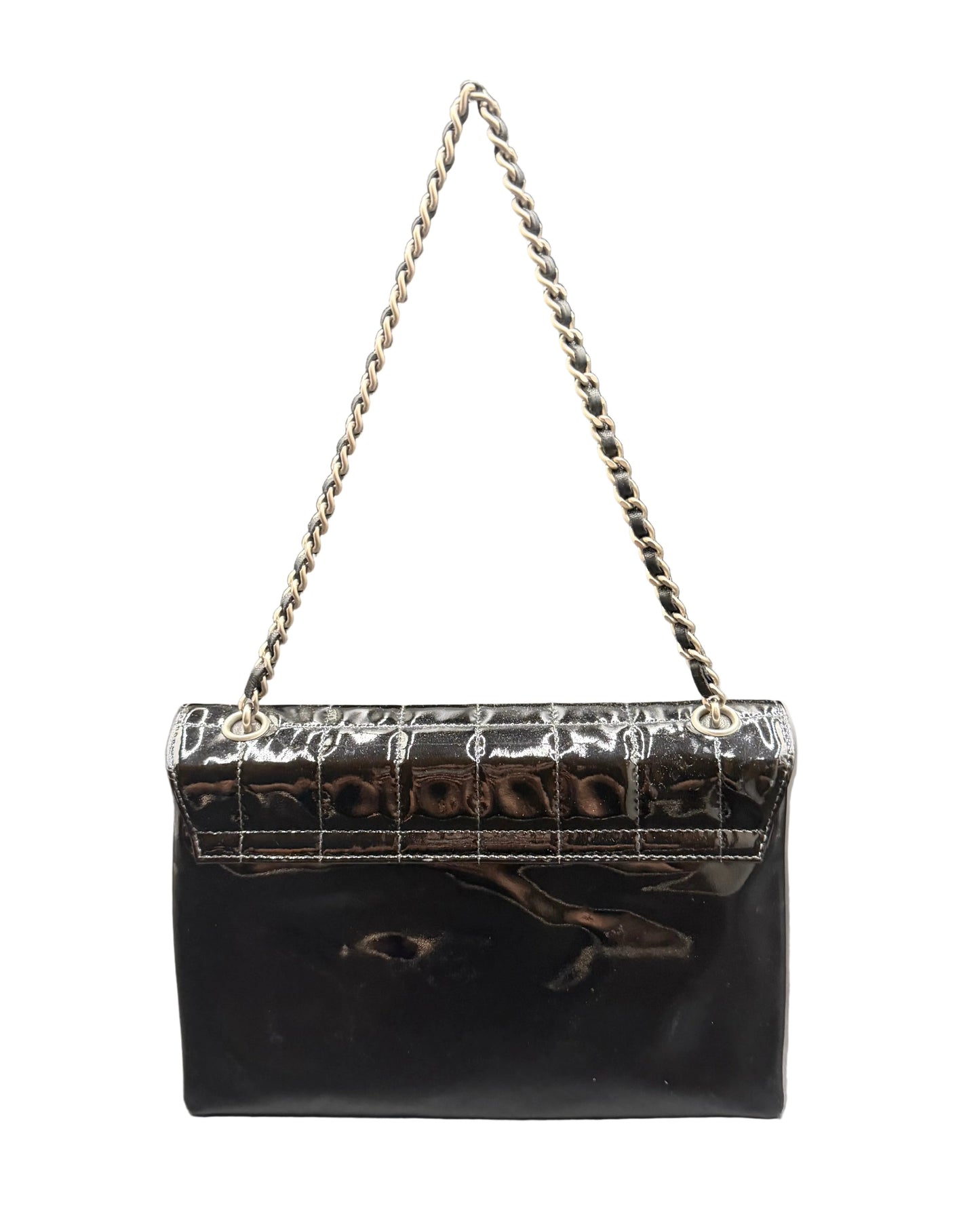 Chanel Black Patent Leather Digital Flap