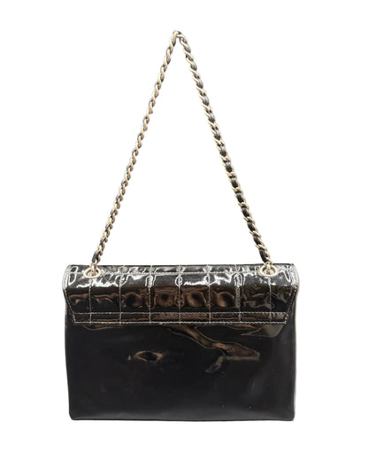 Chanel Black Patent Leather Digital Flap