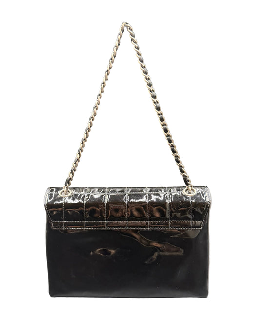 Chanel Black Patent Leather Digital Flap