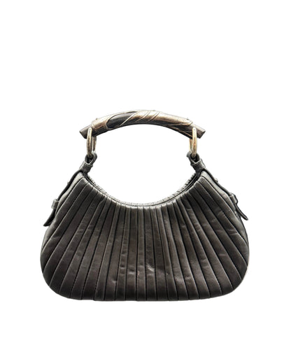 Yves Saint Laurent Black Pleated Leather Mombasa