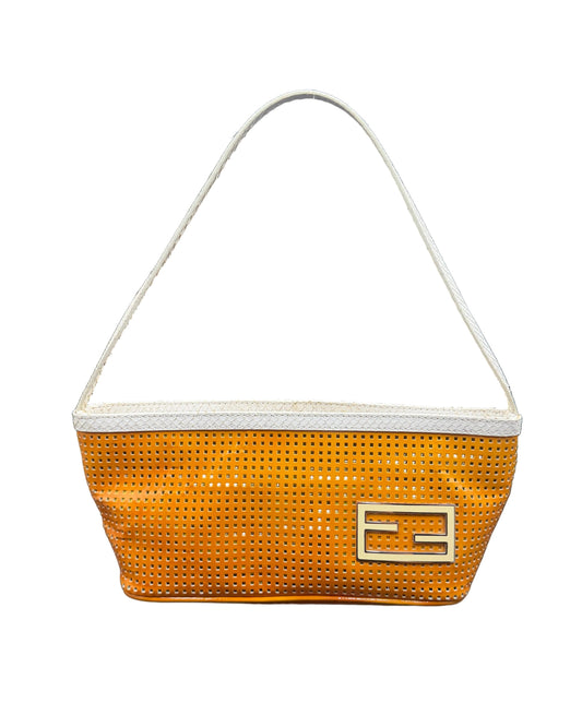 Fendi Orange Perforated Pouch