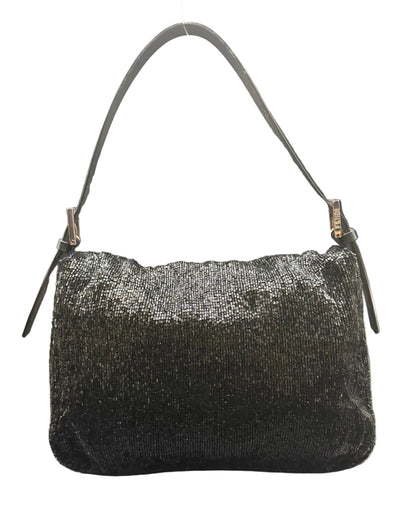 Fendi Black Beaded Mamma Baguette