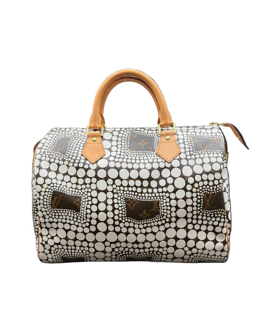 Louis Vuitton White Yayoi Kusama Dotted Speedy 30