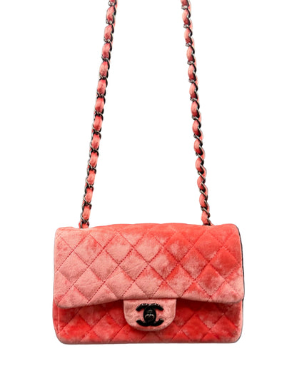 Chanel Velvet Coral Mini Classic Flap