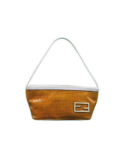 Fendi Orange Perforated Pouch