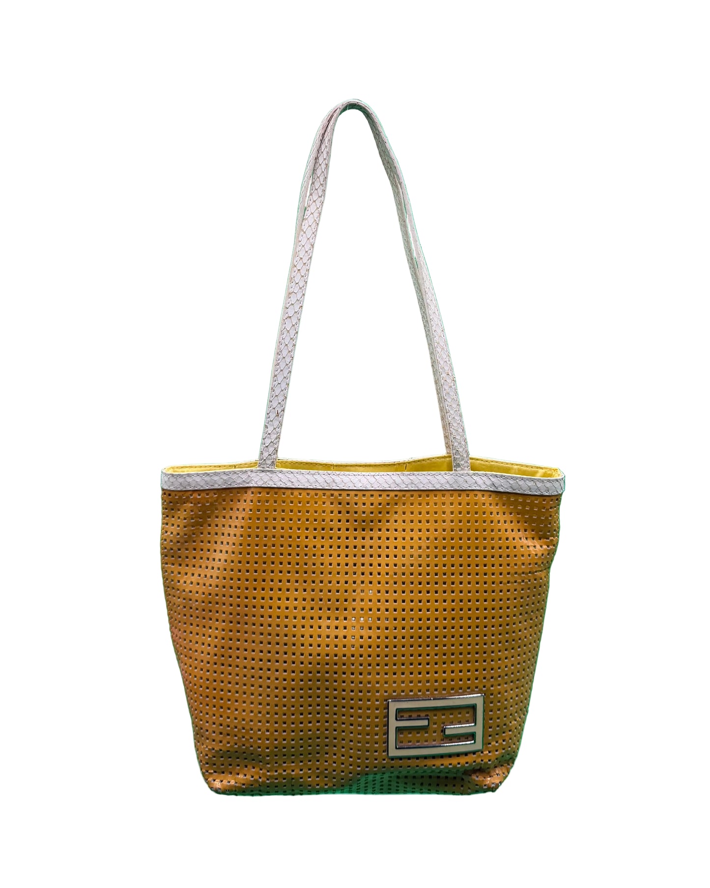 Fendi Orange Perforated Tote