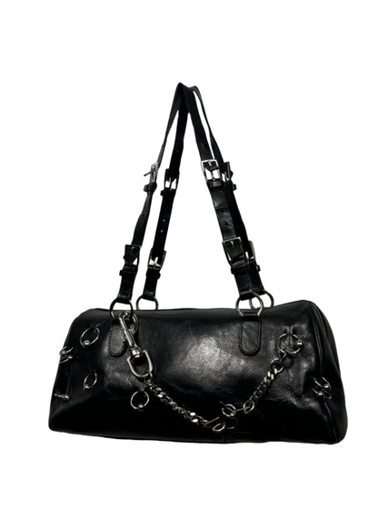 Dior Black Pierced Hardcore Boston Bag