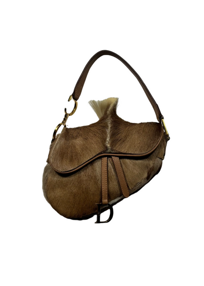 Dior Springbok Fur Mohawk Mini Saddle Bag