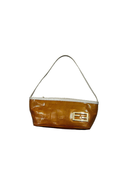 Fendi Orange Perforated Pouch
