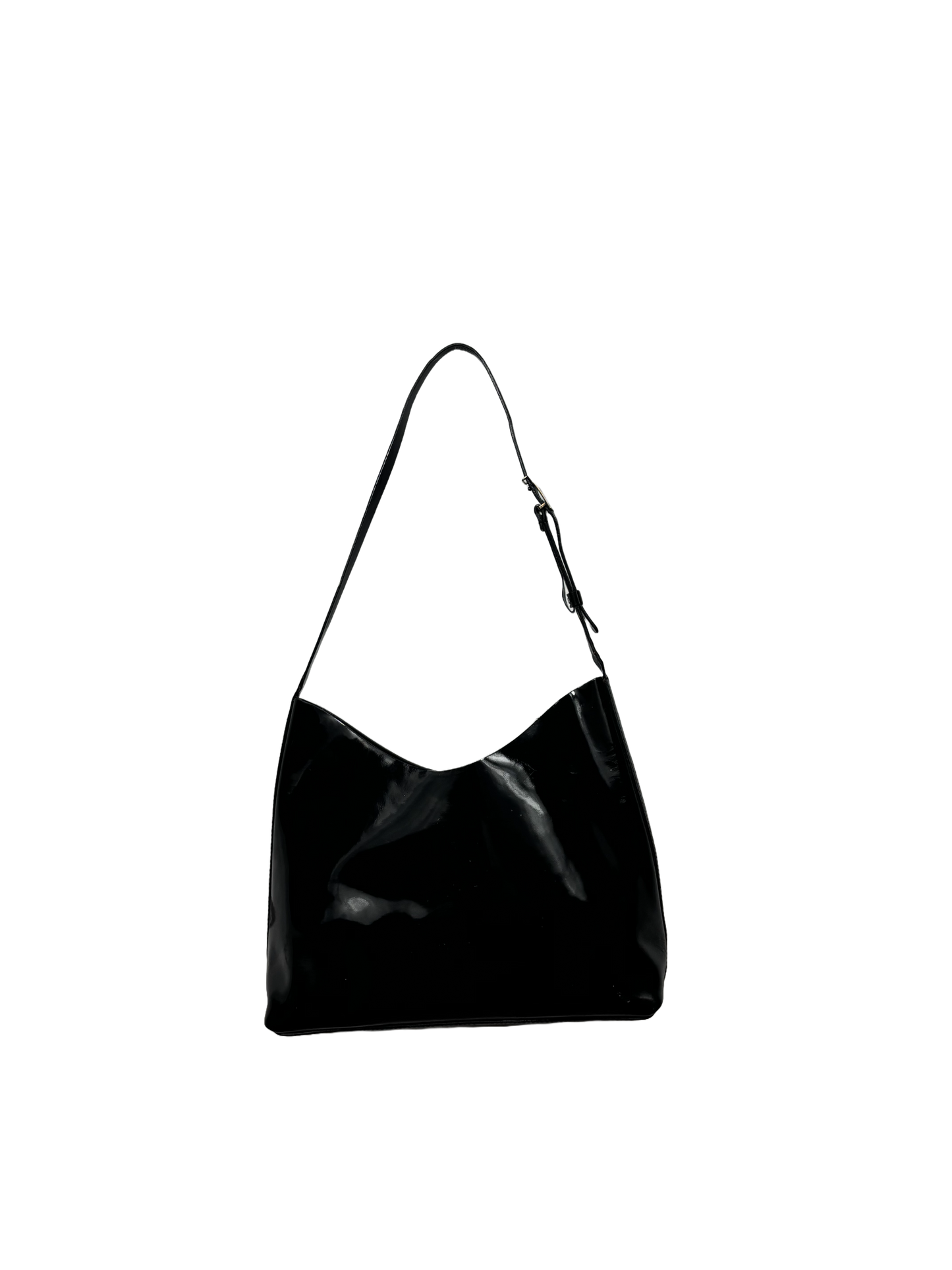 Short Black Patent Leather Skinny Strap