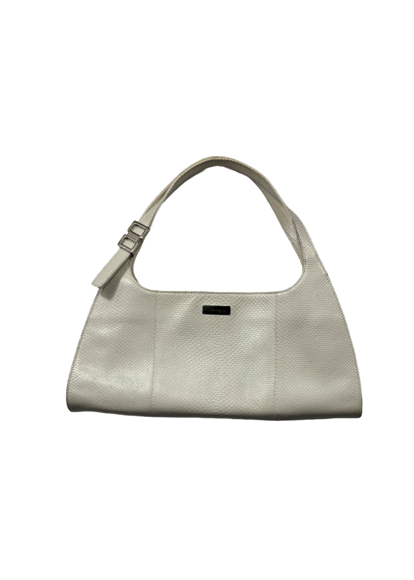 White Python Wide Shoulder Bag