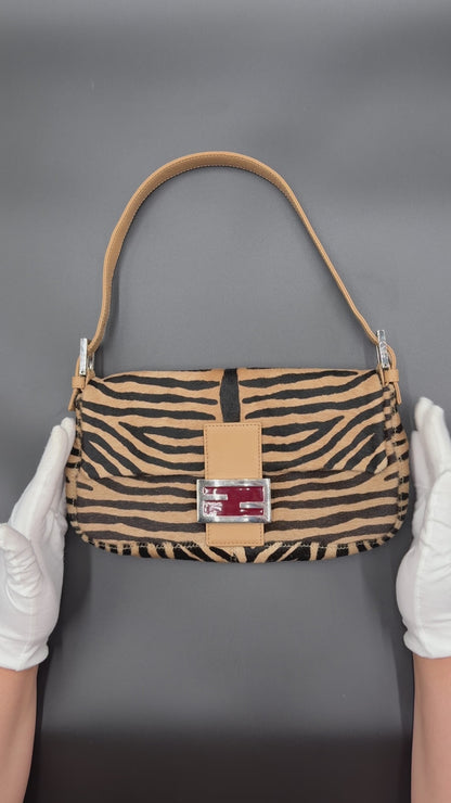 Fendi Zebra Pony Hair Baguette
