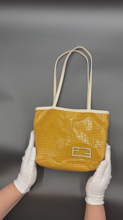 Fendi Orange Perforated Tote