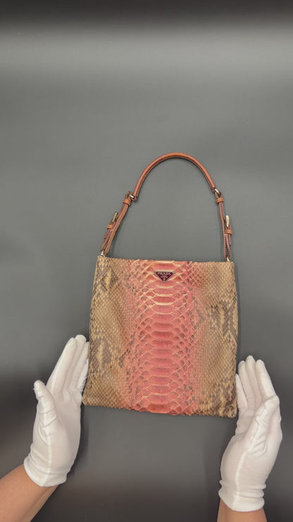 Prada Pink & Brown Snakeskin