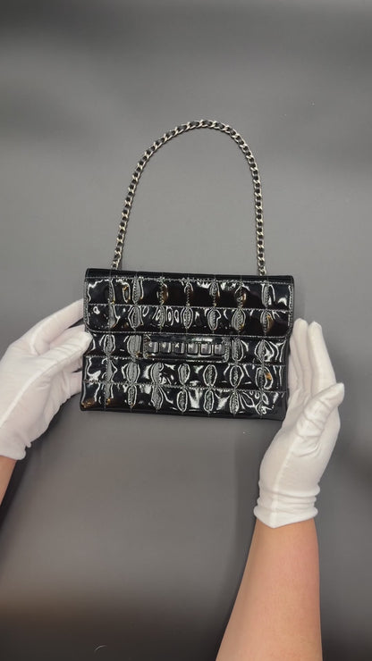 Chanel Black Patent Leather Digital Flap