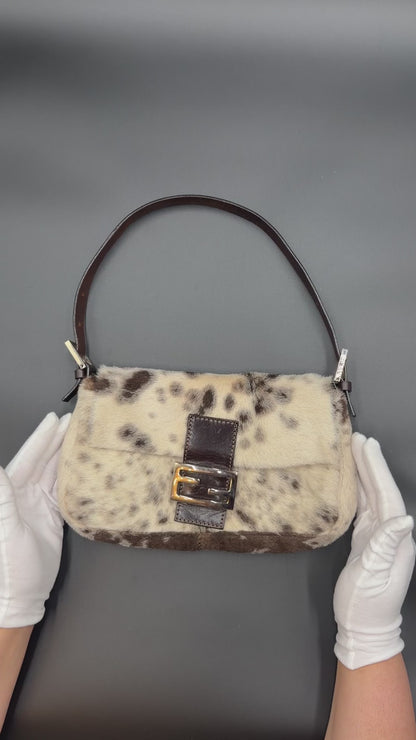 Fendi Dalmatian Pony Hair Baguette